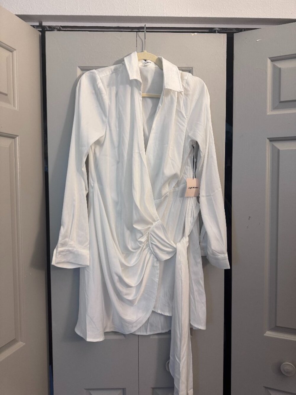 NWT Superdown White Wrap Shirt Mini Dress